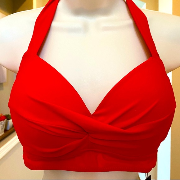 Beautiful !Push Up Swim Top ,Halter Retro Bathing Suit Top - Picture 2 of 5